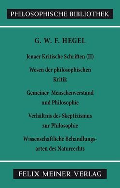 Jenaer Kritische Schriften II von Brockard,  Hans, Buchner,  Hartmut, Hegel,  Georg Wilhelm Friedrich