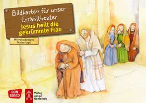 Jesus heilt die gekrümmte Frau. Kamishibai Bildkartenset. von Hitzelberger,  Peter, Lefin,  Petra