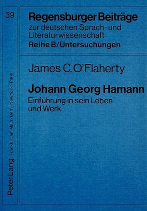 Johann Georg Hamann von O'Flaherty,  James C.