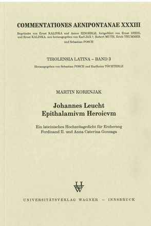 Johannes Leucht: Epithalamivm Heroicvm von Korenjak,  Marin