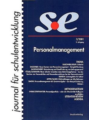 journal für schulentwicklung 3/2001 von journal für schulentwicklung