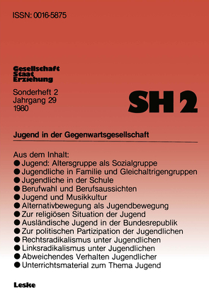 Jugend in der Gegenwartsgesellschaft von Schäfers,  Bernhard