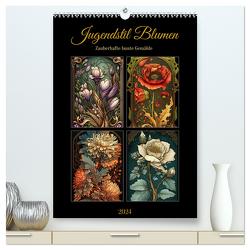 Jugendstil Blumen (hochwertiger Premium Wandkalender 2024 DIN A2 hoch), Kunstdruck in Hochglanz von Löwer,  Sabine