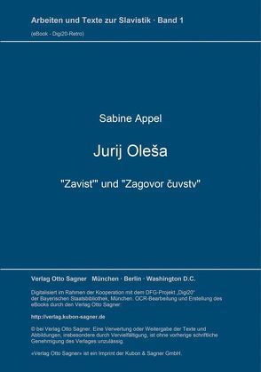 Jurij Oleša: „Zavist'“ und „Zagovor čuvstv“ von Appel,  Sabine