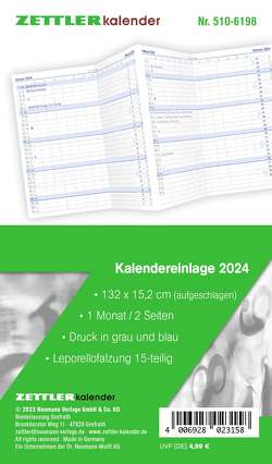 Kalender-Ersatzeinlage 2024 Für Taschenplaner Typ 510