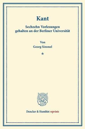 Kant. von Simmel,  Georg