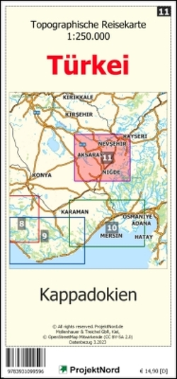 Kappadokien – Topographische Reisekarte 1:250.000 Türkei (Blatt 11) von Mollenhauer,  Jens Uwe