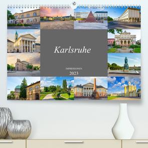 Karlsruhe Impressionen (Premium, hochwertiger DIN A2 Wandkalender 2023, Kunstdruck in Hochglanz) von Meutzner,  Dirk