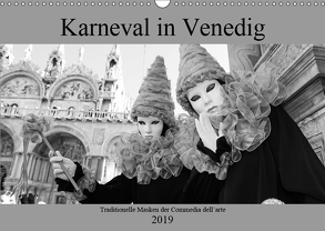 Karneval in Venedig – Schwarzweiss (Wandkalender 2019 DIN A3 quer) von Riedmiller,  Andreas