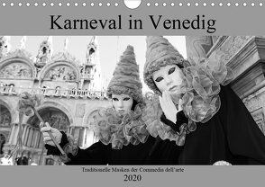 Karneval in Venedig – Schwarzweiss (Wandkalender 2020 DIN A4 quer) von Riedmiller,  Andreas