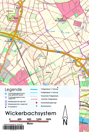 Karte des Wickerbachsystems von Kluge,  Ernst