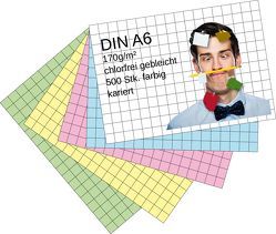 Karteikarten 500 Stück A6 farbig kariert