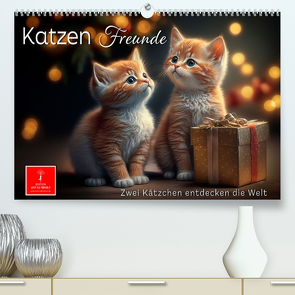 Katzen Freunde (hochwertiger Premium Wandkalender 2024 DIN A2 quer), Kunstdruck in Hochglanz von Roder,  Peter