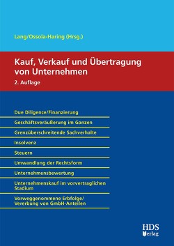 Kauf, Verkauf und Übertragung von Unternehmen von Lang,  Hans-Ulrich, Ossola-Haring,  Claudia