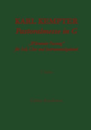 Kempter: Pastoralmesse in G. Violine von Kempter,  Karl