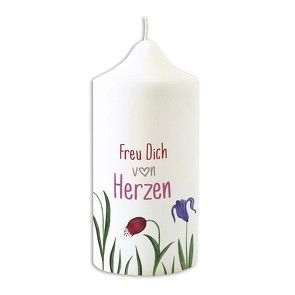 Kerze »Freu dich von Herzen«