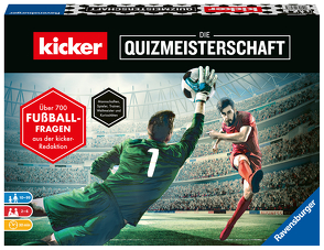 Ravensburger 26288 – kicker – Die Quizmeisterschaft, Spiel für Fußballfans, Quizspiel im kicker-Design ab 10 Jahren für Kinder und Erwachsene, Fußball zu Zuhause für 2-6 Spieler