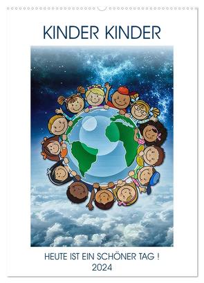 KINDER KINDER (Wandkalender 2024 DIN A2 hoch), CALVENDO Monatskalender von Voßen - Herzog von Laar am Rhein,  W.W.