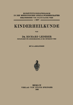 Kinderheilkunde von Krehl,  Ludolf, Lederer,  Richard