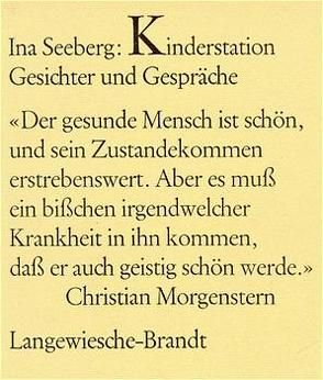 Kinderstation – Gesichter und Gespräche von Seeberg,  Ina