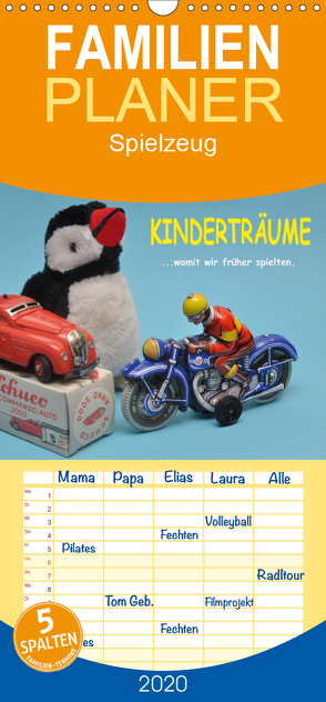 Kinderträume – Womit wir früher spielten – Familienplaner hoch (Wandkalender 2020 , 21 cm x 45 cm, hoch) von Huschka,  Klaus-Peter