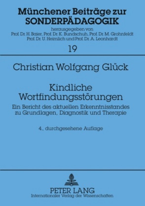 Kindliche Wortfindungsstörungen von Glück,  Christian Wolfgang