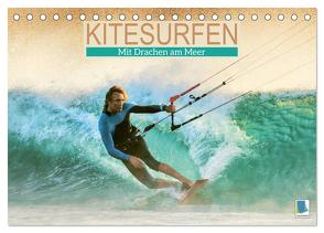 Kitesurfen: Mit Drachen am Meer (Tischkalender 2024 DIN A5 quer), CALVENDO Monatskalender von CALVENDO,  CALVENDO