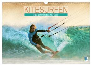 Kitesurfen: Mit Drachen am Meer (Wandkalender 2024 DIN A3 quer), CALVENDO Monatskalender von CALVENDO,  CALVENDO