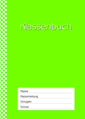 Klassenbuch „Standard“, Umschlagfarbe: grün