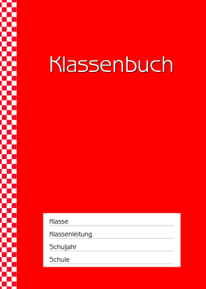 Klassenbuch „Standard“, Umschlagfarbe: rot