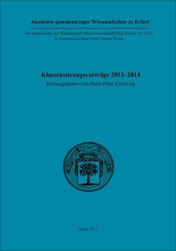 Klassensitzungsvorträge 2013–2014 von Klöcking,  Hans-Peter