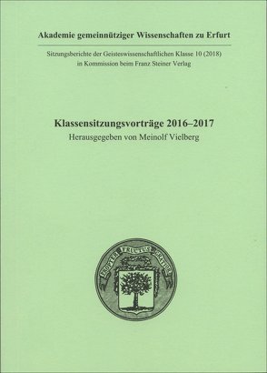 Klassensitzungsvorträge 2016–2017 von Vielberg,  Meinolf