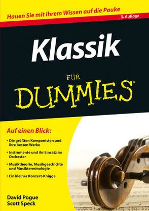 Klassik für Dummies von Pogue,  David, Speck,  Scott