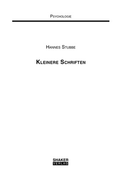 Kleinere Schriften von Stubbe,  Hannes