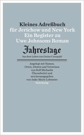 Kleines Adressbuch für Jerichow und New York von Lohmeier,  Anke-Marie, Michaelis,  Rolf