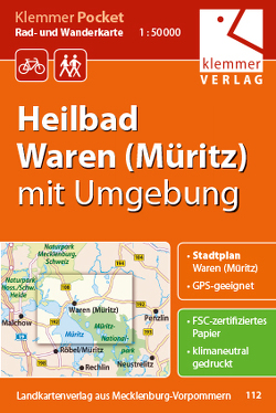 Klemmer Pocket Rad- und Wanderkarte Heilbad Waren (Müritz) mit Umgebung von Goerlt,  Heidi, Klemmer,  Klaus, Kuhlmann,  Christian, Wachter,  Thomas