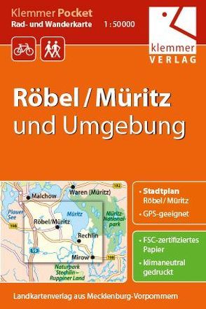 Klemmer Pocket Rad- und Wanderkarte Röbel/Müritz und Umgebung von Goerlt,  Heidi, Klemmer,  Klaus, Kuhlmann,  Christian, Wachter,  Thomas