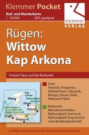 Klemmer-Pocket, Rad- und Wanderkarte Rügen: Wittow, Kap Arkona von Goerlt,  Heidi, Klemmer,  Klaus, Kuhlmann,  Christian, Wachter,  Thomas