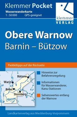 Klemmer Pocket Wasserwanderkarte Obere Warnow, Barnin – Bützow von Goerlt,  Heidi, Klemmer,  Klaus, Kuhlmann,  Christian, Wachter,  Thomas