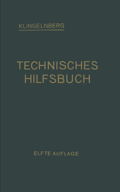 Klingelnberg Technisches Hilfsbuch von Klingelnberg,  W. Ferd, Preger,  Ernst, Reindl,  Rudolf