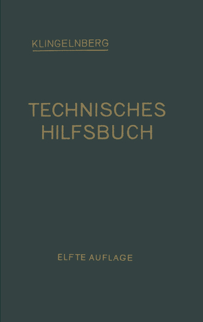 Klingelnberg Technisches Hilfsbuch von Klingelnberg,  W. Ferd, Preger,  Ernst, Reindl,  Rudolf