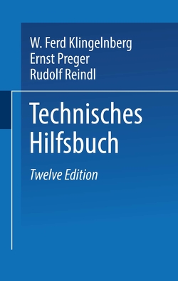 Klingelnberg Technisches Hilfsbuch von Klingelnberg,  W. Ferd, Preger,  Ernst, Reindl,  Rudolf