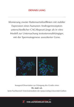 Klonierung zweier Rattensertolizelllinien mit stabiler Expression eines humanen Androgenrezeptors unterschiedlicher CAG-Repeat-Länge als in vitro Modell zur Untersuchung testosteronabhängiger, mit der Spermatogenese assoziierter Gene. von Lang,  Dennis