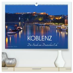 Koblenz Die Stadt am Deutschen Eck (hochwertiger Premium Wandkalender 2024 DIN A2 quer), Kunstdruck in Hochglanz von Heußlein,  Jutta