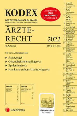 KODEX Ärzterecht 2022 – inkl. App von Doralt,  Werner, Stärker,  Lukas