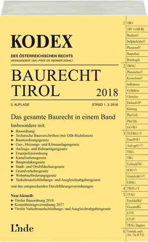 KODEX Baurecht Tirol 2018 von Doralt,  Werner, Gstir,  Barbara