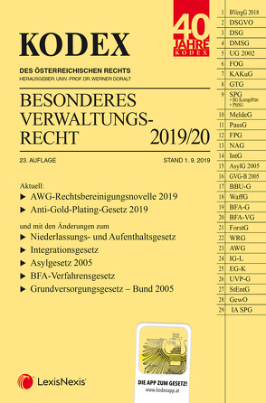 KODEX Besonderes Verwaltungsrecht 2019/20 von Doralt,  Werner, Ennöckl,  Daniel