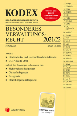 KODEX Besonderes Verwaltungsrecht 2021/22 – inkl. App von Doralt,  Werner, Ennöckl,  Daniel