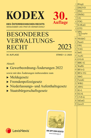 KODEX Besonderes Verwaltungsrecht 2023 – inkl. App von Doralt,  Werner, Ennöckl,  Daniel