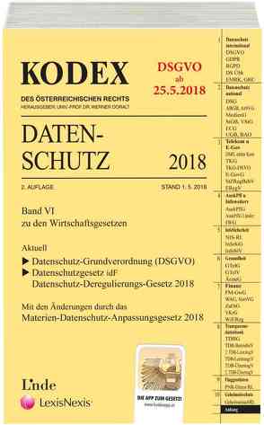 KODEX Datenschutz 2018 von Doralt,  Werner, Pachinger,  Michael